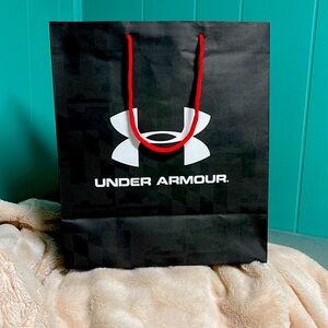 UNDER ARMOUR EMPTY PAPER SHOPPING BAG 13.75”H x 12”W x 6”D WITH RED ROPE HANDLES
